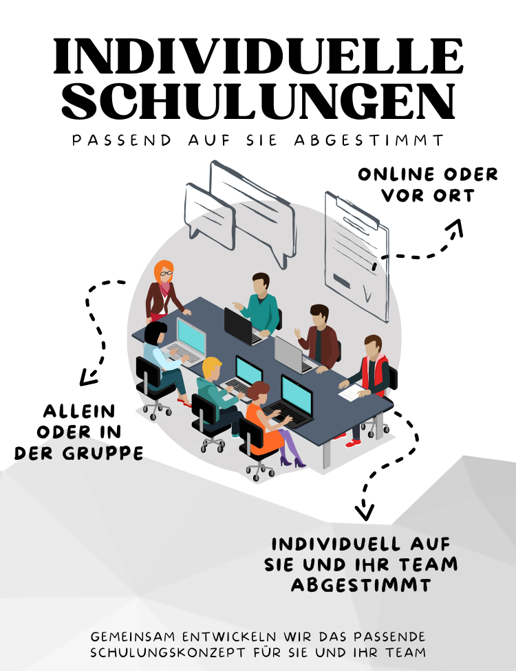 Individuelle Schulungen auf Sie und Ihr Team abgestimmt.